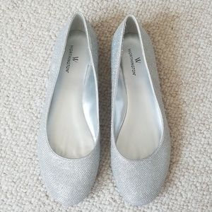 Worthington Sparkly Silver Flats Size: 7.5